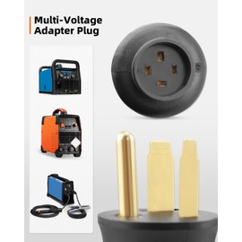 ULXIOM 219258 Multi-Voltage Power Adapter Plug Fit for Miller & Hobart Welder, 230 Volt MVP Electric Adaptor Match with Welding Power Cable 6-50P, 4-Pin Charging Connector 3 Prong Plug