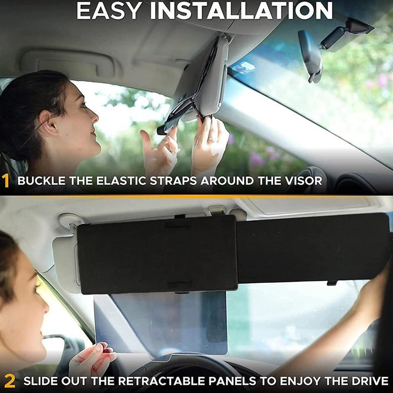 Car Visor Extender Anti-Glare Adjustable Car Sunshade Extender Universal Anti-Impact