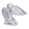 Silver Angel Wing Statue Standing Sculpture Resin Desktop Garden Ornament