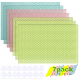 Refrigerator Liners, 7 PCS EVA Fridge Liner Refrigerator Mats for Shelves Washable Shelf Liner for Drawer Kitchen Cupboard Table Vegetables Pads, Easy to Clean Waterproof Placemats 17.7 x 11.4 Inches