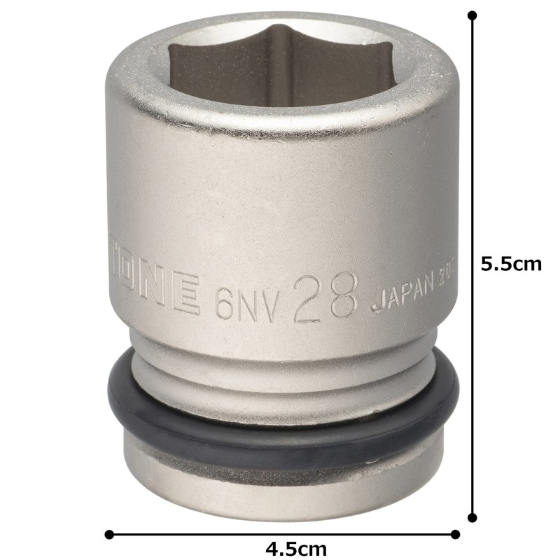 TONE Impact Socket 6NV-28 Insertion Angle 0.7 inch (19.0 mm)