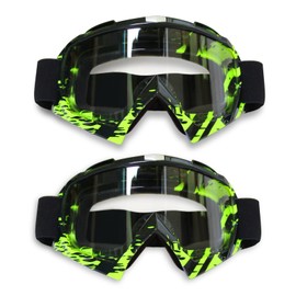 ZukMi Dirt Bike Goggles ATV Motocross Goggles Motorcycle Goggles MX Off Road Goggles for Men Women Adult Youth Riding Racing (green Frame+clear lens)
