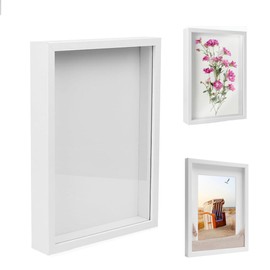 Kozdtiz 3D Picture Frame for Filling, Deep Woods up to 3 cm, Deep Picture Frame for Filling Objects, Flowers, Wedding Gift or Memorabilia, 21 x 29.7 cm, White
