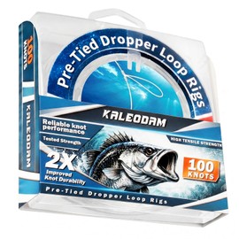 100knots Pre-Tied Dropper Loop Fishing Rig, Fishing Line Spool, 18" Spacing, 5.5" Loop Size, Ideal for Saltwater & Freshwater Fishing (30LB-100knots)