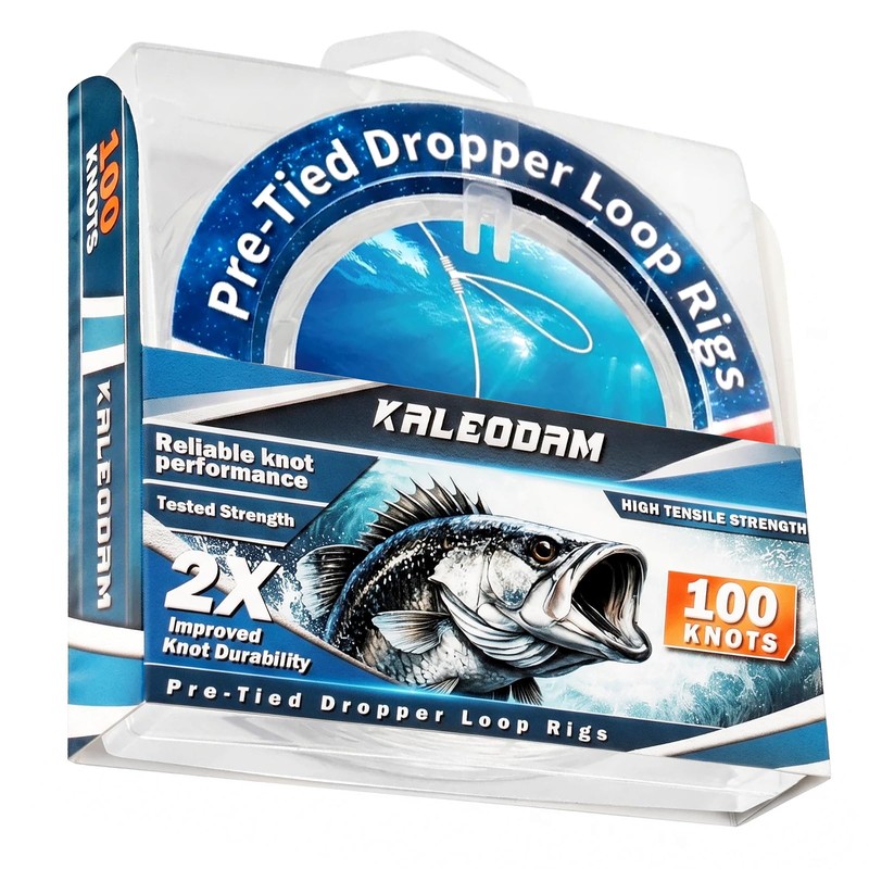 100knots Pre-Tied Dropper Loop Fishing Rig, Fishing Line Spool, 18"