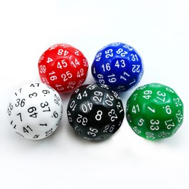 5pcs Bescon Fifty-Sided Die, 50 Sided Cube, 50 Sides Dice, 50-Sided D50 30mm Large Gaming Dice - 5pcs Assorted Colored Set