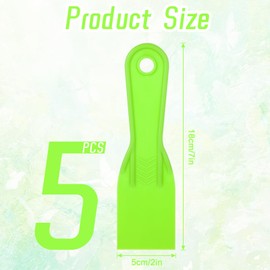 TIESOME 5 PCS Plastic Putty Knife, 2 Inch Plastic Scraper Tool Flexible Putty Knife Scraper Wall Covering Smoother Spreader for Taping Drywall Wall Painting Spackling Patching (Green)