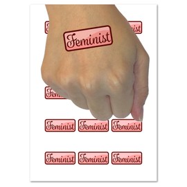 Feminist Expression Label Temporary Tattoo Water Resistant Fake Body Art Set Collection - 15 2" Tattoos (1 Sheet)