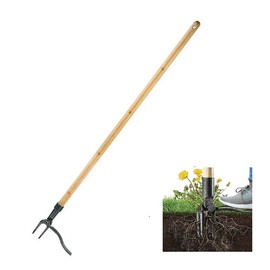 MLHpeak Stand Up Weed Puller Tool with Long Handle, 3-Section Bamboo Construction & 4-Claw Steel Head Design, Easily Remove Weeds Without Kneeling