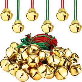 Christmas Bells Decoration Pack of 24 Christmas Tree Decoration Bell Small Christmas Bells Mini Christmas Tree Bells for Christmas Decoration, DIY Crafts, Gifts (Gold)