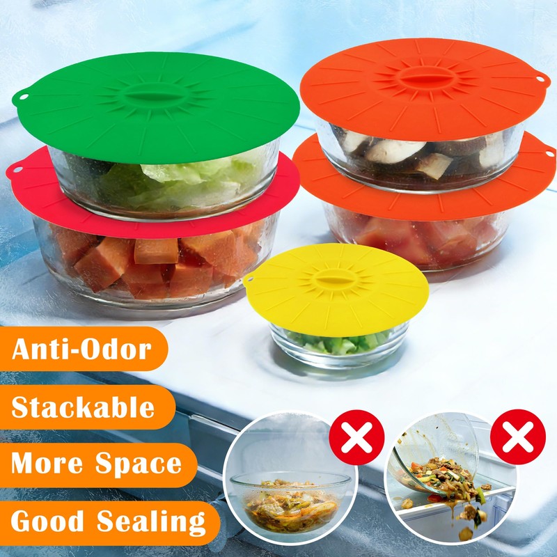 Puideon 7 Pack Silicone Lids,Silicone Pot Lids,Silicone Lids for Pans,5