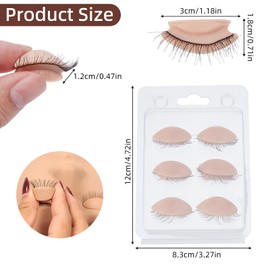 NICENEEDED 3 Paar Übungs Wimpernlider Für Mannequinkopf Doppelschichtige Wimpern Abnehmbare Wimpernverlängerung Für Die Augenlider