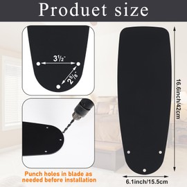Kittmip 10 Pack 42" Replacement Fan Blades for Ceiling Weatherproof Fan Blades Replacement for Indoor Outdoor(Black)