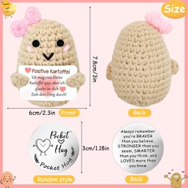 Lucky Charm Positive Potato Pocket Hug Gifts, Positive Potato, Creative Knitting Wool Potato Doll, Lucky Charm Exam, Best Friend Gifts Small Gifts for Women and Boyfriend