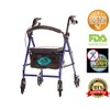 Healthline Trading 4 Wheel Rollator with Handle Brakes and Pouch,