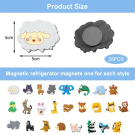 DAWRIS Pack of 25 Magnets Children's Animals Fridge Toddler Magnets Animals Children's Fridge Magnets Toddler Cute Animal Magnets for Toys Education, Fridge Beautify