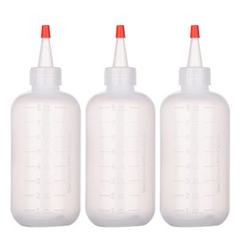 NAUZE 3 Pieces Applicator Bottle with Tip Squeeze Hair Oil Hair Color Applicator Plastic Hair Washing Bottle for Home Salon DIY(240ml)
