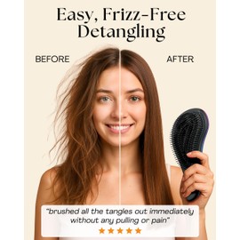 Lily England Hair Brushes for Women with Flexible Bristles - Pain-Free Detangler Brush for Curly, Thick, Straight & Natural Hair - Gentle Hairbrush for Women - Petrol Color