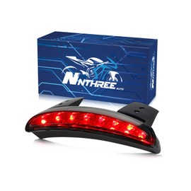 NTHREEAUTO Motorcycle Chopped Rear Fender Edge LED Brake Tail Light Integrated Turn Signals Compatible with Harley Sportster XL883N XL1200N XL1200V XL1200X