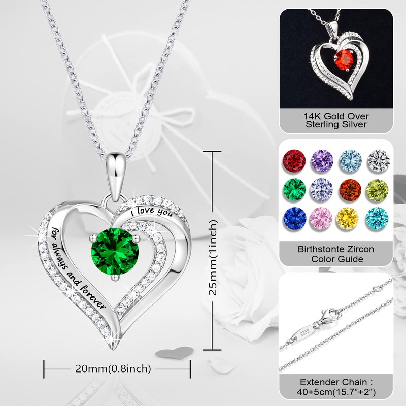 TinyGold Heart Necklaces for Women 18K Rose Gold Over 925