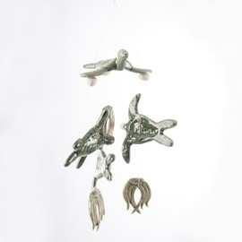 Clay Motif Hand Crafted Ornamental Garden Turtle Wind Chime