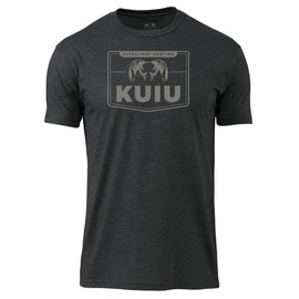 KUIU Logo Sign T-Shirt for Men – Lightweight Cotton Polyester Hunting Tee – Soft, Durable Standard Fit Crew Neck Charcoal