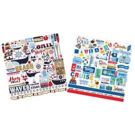 Cruise Stickers - Cruise Ship Scrapbook Sticker with Lighthouse, Sea, Anchor, Vacation Vibes | Cruise Stickers for Scrapbooking, Photo Album, Travel Journal, Diary, DIY Crafts | Total 2 Items