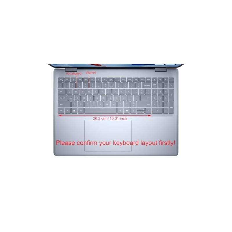 Yuomik Silicone Keyboard Cover Skin Protector Compatible for Dell 16/16