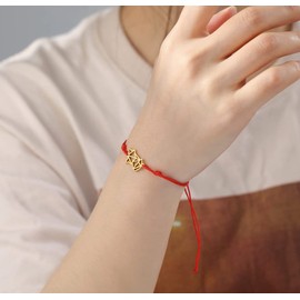 UNIFT Fox Bracelet for Women Girls Stainless Steel Hollow Out Style Unique Abstract Cute Big Tail Fox Rope Double Bracelet Jewelry Fox Lover Gift, Stainless Steel