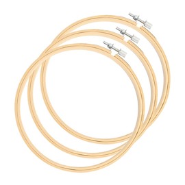 UUYYEO 3 Pcs 8 Inch Wood Embroidery Hoops Cross Stitch Hoops Craft Sewing Hoops Embroidery Ring Frame Needlepoint Hoop Frame Hand Quilting Hoop Wall Hanging Embroidery Hoop
