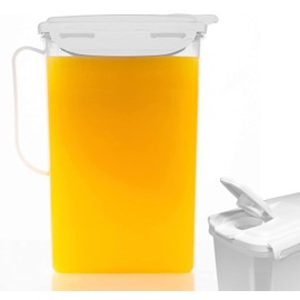 Clip & Lock Seal 2 Litre Fridge Door Jug with White Lid, Ideal for Juice, Milk, Water and More. BPA-Free. (Pack of 1)