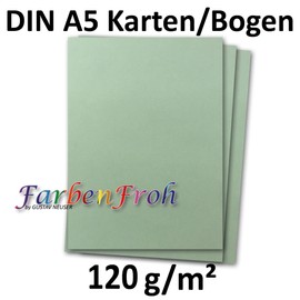 50 Sheets DIN A5 Paper - Eucalyptus - 120 g - 14.8 x 21 cm - Craft Sheet Coloured Paper Craft Paper Writing Paper - FarbenFroh by GUSTAV NEUSER by Gustav Neuser