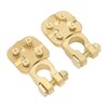 2Pcs Brass Battery Terminal Connector Car Top Post Clamp Set