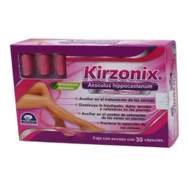 Kirzonix Tratamiento De Varices Medicina Herbolarea 30capsul Sabor Sin Sabor                                                                          