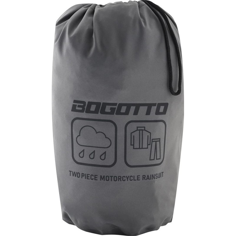 Bogotto Rain Kit 2-Piece Motorcycle Rain Suit Black/Grey XL