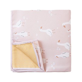 Baby Splat Mat for Under High Chair - Waterproof and Washable Eating Mat for Toddlers&Kids, Portable Play Mat and Table Cloth 43 inch (Duck)