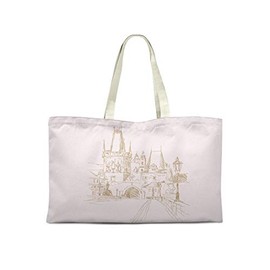 Le Jardin du Lin Printed Shopping Bag, Reusable Bag, Foldable, Fabric Bag with Two Long Handles, Size: 50 x 40 cm
