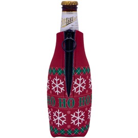Ho Ho Ho Pattern Christmas Sweater Beer Bottle Coolie