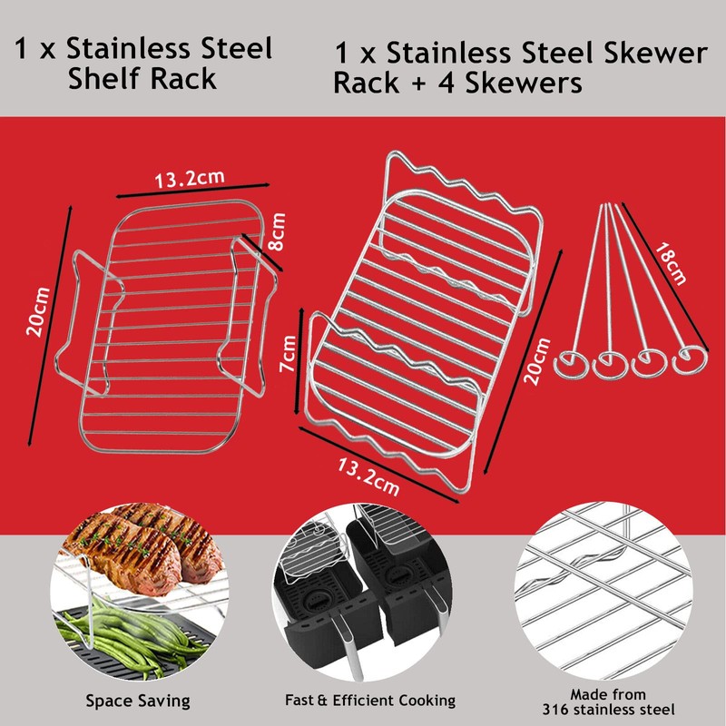 SPARES2GO Grill Shelf Racks compatible with Ninja Foodi AF300 AF400