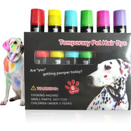 12 Pack Dog Hair Color Dye Temporary Vibrant Colors Washable Pet Safe Paint Pen
