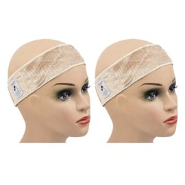 YANTAISIYU 2 piezas de banda de sujeción para peluca para mujer, ajustable, antideslizante, tipo pañuelo, diadema para mantener la peluca en su lugar 