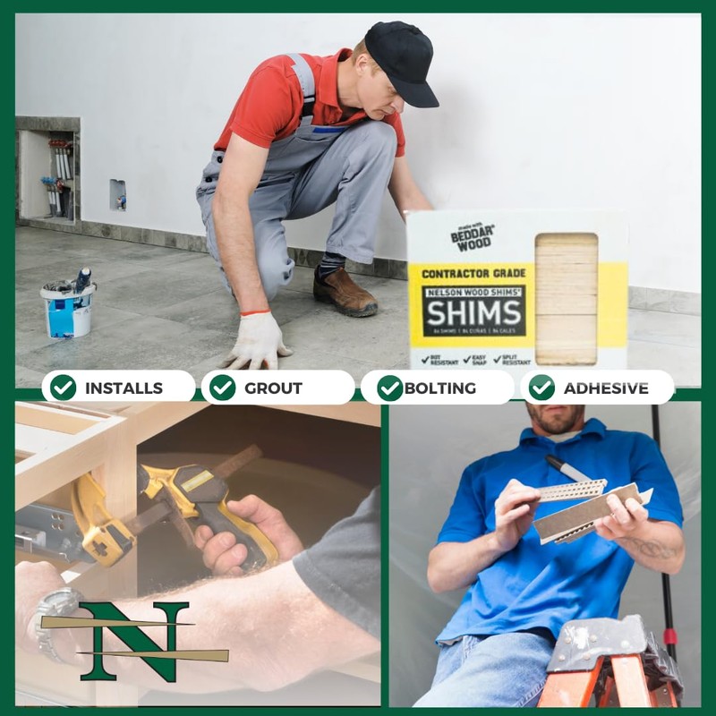 Nelson Wood Shims – Leveling Wedge Professional Contractor DIY Bulk