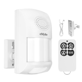 eMylo Motion Sensor Alarm, Home Security Alarm System with Motion Sensor Alarm, Indoor Infrared Sensor, Portable Doorbell, Alarm for Burglary, Security, for Home and Shopping Malls (USB Powered)