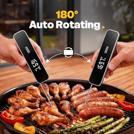 Termómetro digital para carne, 0.3 segundos de lectura instantánea para alimentos para cocinar utensilios de cocina, parrilla, barbacoa, freidora de a