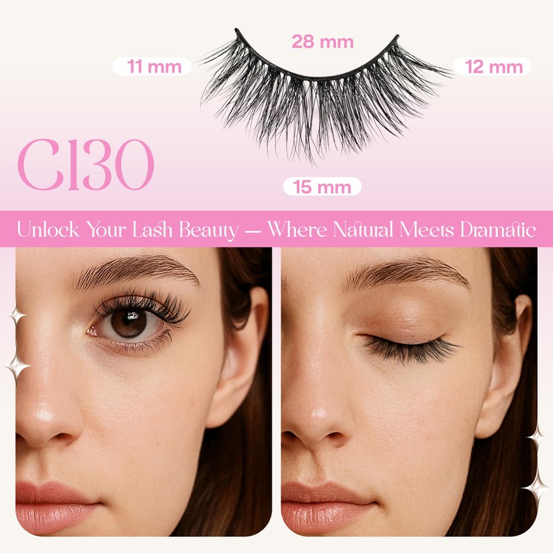 CALAILIS Self Adhesive Eyelashes 5 Pairs Natural Look Press On