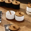 MAGICVOGEL Spice Jar, Ceramic Spice Jars, Sugar Bowl with Lid