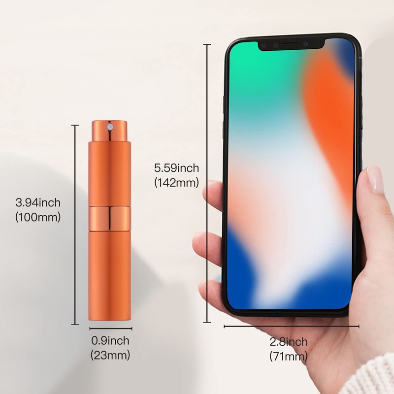 LISAPACK 8ML Atomizer Perfume Spray Bottle for Travel, Empty Refillable