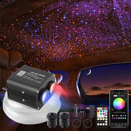 SUNKENET 20W Twinkle Starlight Headliner Kit, Star Lights for Car Roof & Home Decoration, Fiber Cable 550pcs*0.03in*9.8ft Star Light Headliner with Bluetooth APP/Remote Control/Music Mode