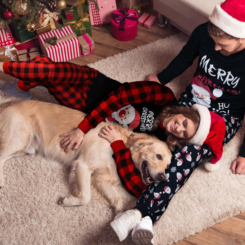 ELUTONG Christmas Pajamas for Women Men Couples Matching Long Sleeve