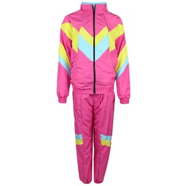 Foxxeo 80s Costume for Adults Premium 80s Tracksuit Assi – Men's Size S–XXXXL – Carnival Suit, Colour Pink Yellow Baby Blue, Size: L: